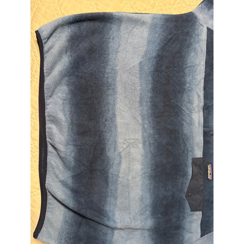 Patagonia Synchilla Snap-T Fleece Pullover Mens Large Blue Striped retired rare - Picture 5 of 16